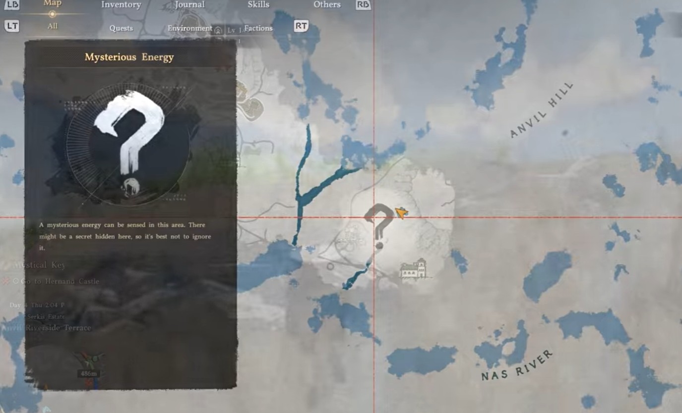 Duskwood Hill Ruins Mysterious Energy — pillar puzzle in northern Witchwoods, Crimson Desert